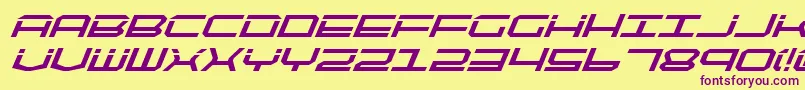 Qtech2bi Font – Purple Fonts on Yellow Background