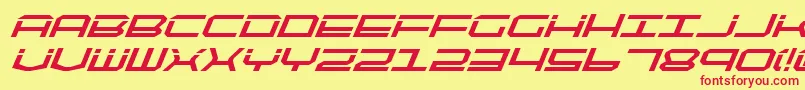 Qtech2bi Font – Red Fonts on Yellow Background