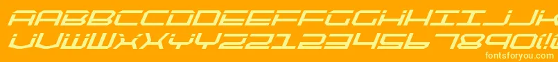 Qtech2bi Font – Yellow Fonts on Orange Background