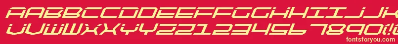 Qtech2bi Font – Yellow Fonts on Red Background
