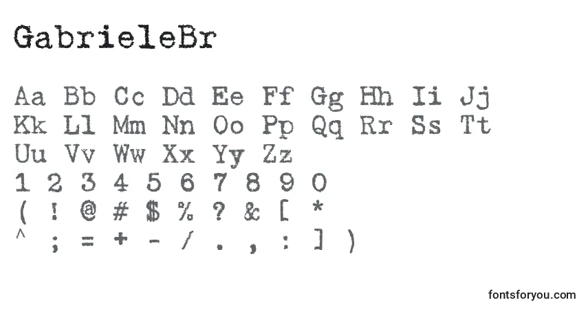 Шрифт GabrieleBr – алфавит, цифры, специальные символы