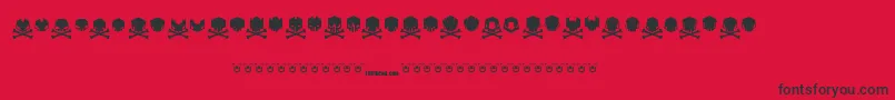 Fonte Deadhead – fontes pretas em um fundo vermelho