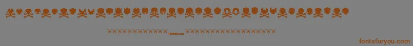 Deadhead-Schriftart – Braune Schriften auf grauem Hintergrund