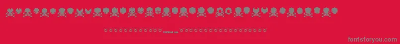 fuente Deadhead – Fuentes Grises Sobre Fondo Rojo