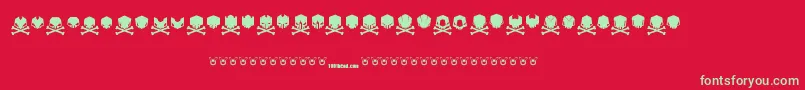 Deadhead Font – Green Fonts on Red Background