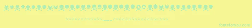フォントDeadhead – 黄色い背景に緑の文字