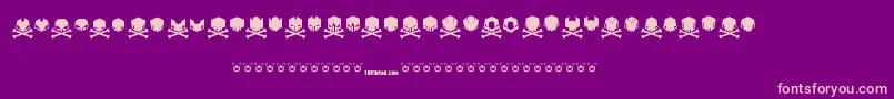 Deadhead-Schriftart – Rosa Schriften auf violettem Hintergrund