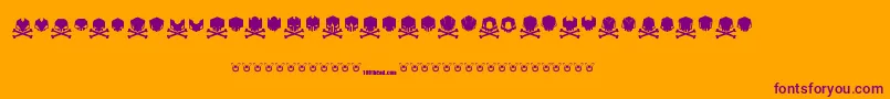 Fonte Deadhead – fontes roxas em um fundo laranja