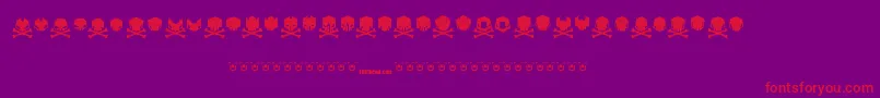 Police Deadhead – polices rouges sur fond violet