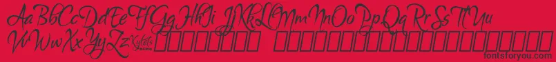 KyletsDemo-fontti – mustat fontit punaisella taustalla