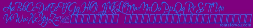 KyletsDemo Font – Blue Fonts on Purple Background