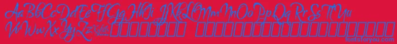 KyletsDemo Font – Blue Fonts on Red Background