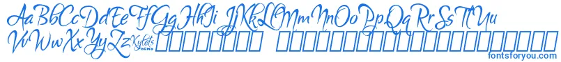 KyletsDemo Font – Blue Fonts on White Background