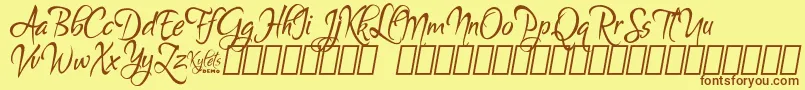 KyletsDemo Font – Brown Fonts on Yellow Background