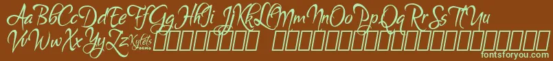 KyletsDemo Font – Green Fonts on Brown Background