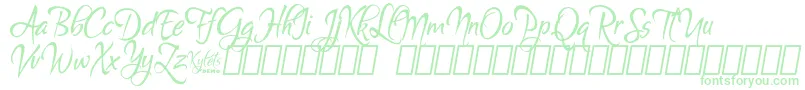 KyletsDemo-Schriftart – Grüne Schriften auf weißem Hintergrund