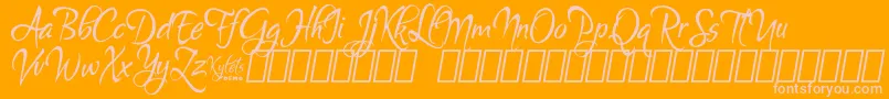 KyletsDemo-Schriftart – Rosa Schriften auf orangefarbenem Hintergrund