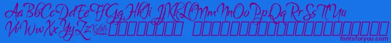 KyletsDemo Font – Purple Fonts on Blue Background