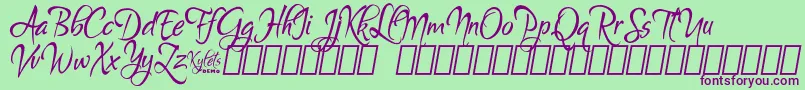 Police KyletsDemo – polices violettes sur fond vert
