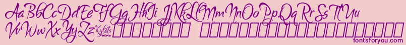 KyletsDemo Font – Purple Fonts on Pink Background