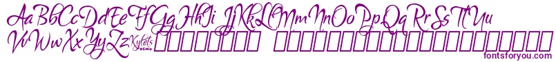 KyletsDemo-Schriftart – Violette Schriften auf weißem Hintergrund
