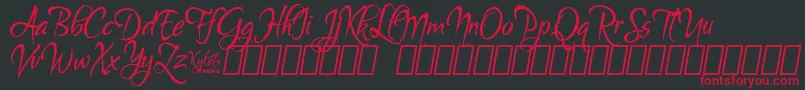 Fonte KyletsDemo – fontes vermelhas em um fundo preto