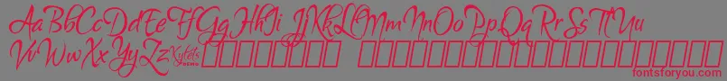 KyletsDemo-Schriftart – Rote Schriften auf grauem Hintergrund