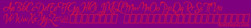 Fonte KyletsDemo – fontes vermelhas em um fundo violeta