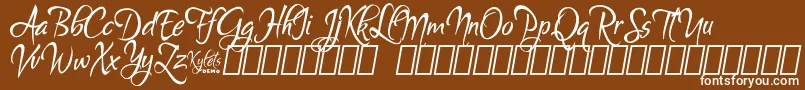 フォントKyletsDemo – 茶色の背景に白い文字
