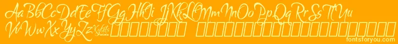 KyletsDemo Font – Yellow Fonts on Orange Background