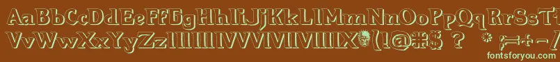 Hellraiser3Shadow-fontti – vihreät fontit ruskealla taustalla