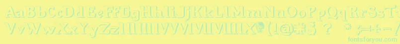 Hellraiser3Shadow Font – Green Fonts on Yellow Background