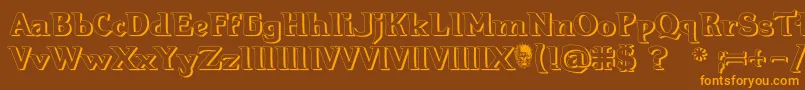 Hellraiser3Shadow Font – Orange Fonts on Brown Background