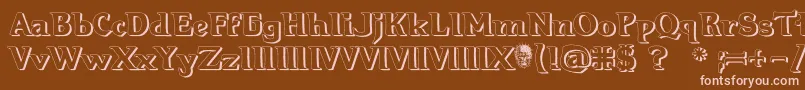 Hellraiser3Shadow Font – Pink Fonts on Brown Background