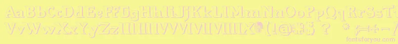 Hellraiser3Shadow Font – Pink Fonts on Yellow Background