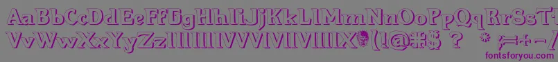Hellraiser3Shadow Font – Purple Fonts on Gray Background