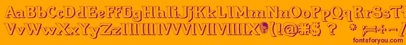 Hellraiser3Shadow Font – Purple Fonts on Orange Background