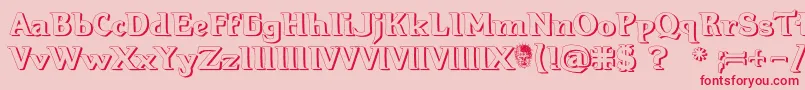 Hellraiser3Shadow Font – Red Fonts on Pink Background