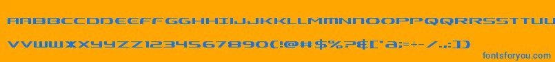 Alphamencond Font – Blue Fonts on Orange Background