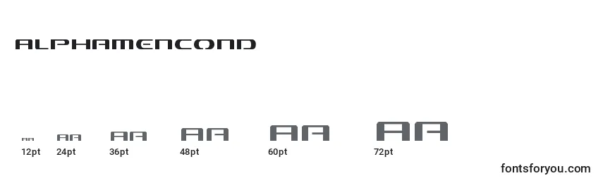 Размеры шрифта Alphamencond