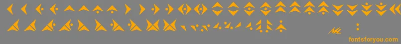 フォントPakmara – オレンジの文字は灰色の背景にあります。