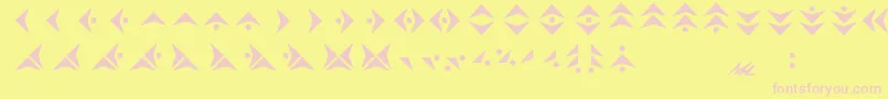 Pakmara-fontti – vaaleanpunaiset fontit keltaisella taustalla