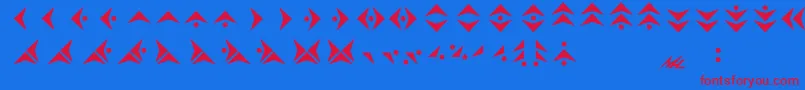 Pakmara-Schriftart – Rote Schriften auf blauem Hintergrund