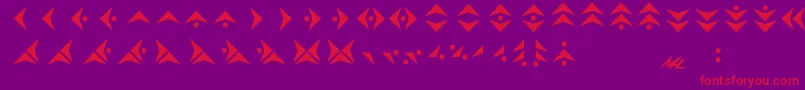 フォントPakmara – 紫の背景に赤い文字