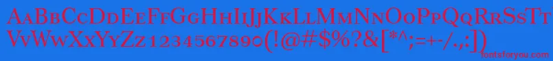 Tusarsc Font – Red Fonts on Blue Background