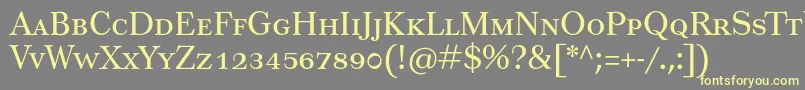 フォントTusarsc – 黄色のフォント、灰色の背景