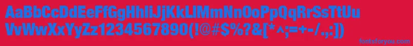 BasicSansHeavySfBold Font – Blue Fonts on Red Background