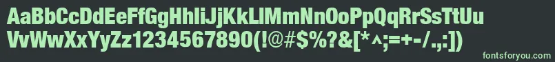 フォントBasicSansHeavySfBold – 黒い背景に緑の文字