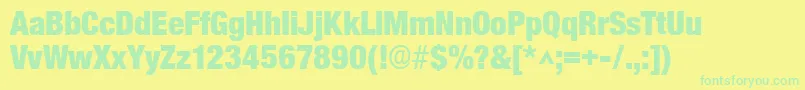 Police BasicSansHeavySfBold – polices vertes sur fond jaune