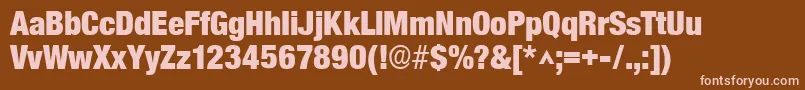 More about BasicSansHeavySfBold Font BasicSansHeavySfBold Font – Pink Fonts on Brown Background